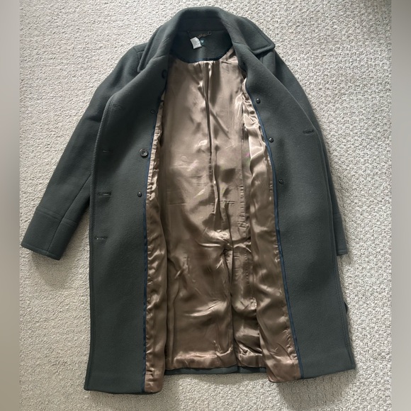 J. Crew Tailored Double Breasted Women Wool Coat in Green / Grey Color Size 4 - Picture 6 of 15